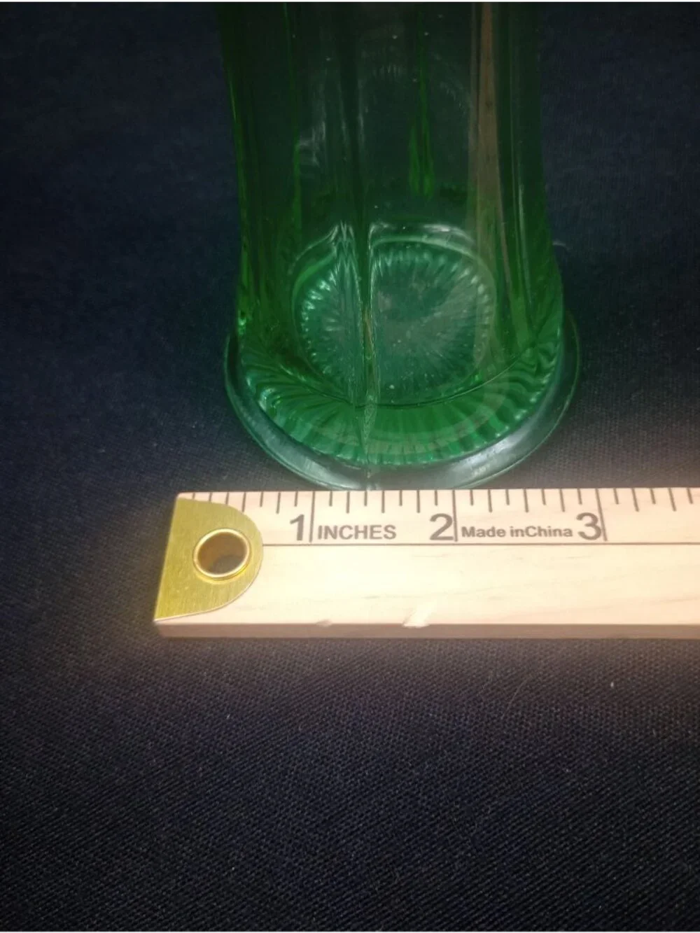 Vintage Retro Mid Century Uranium vaseline UV Reactive Clear Green Glass Viking